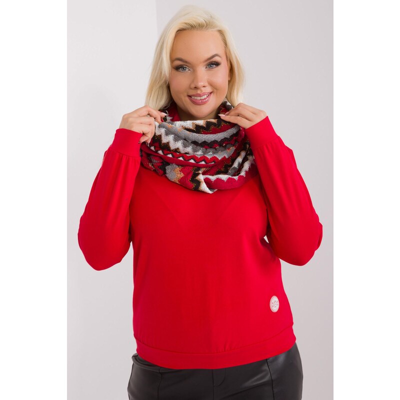 MladaModa Úpletový vzorovaný dámsky komín model 48661 červený 59762401