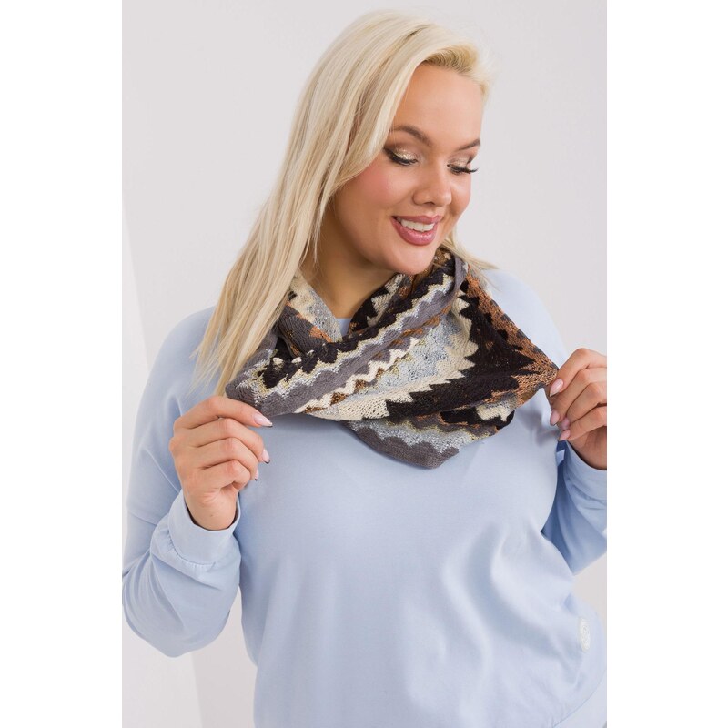 MladaModa Úpletový vzorovaný dámsky komín model 48661 šedý 59762404