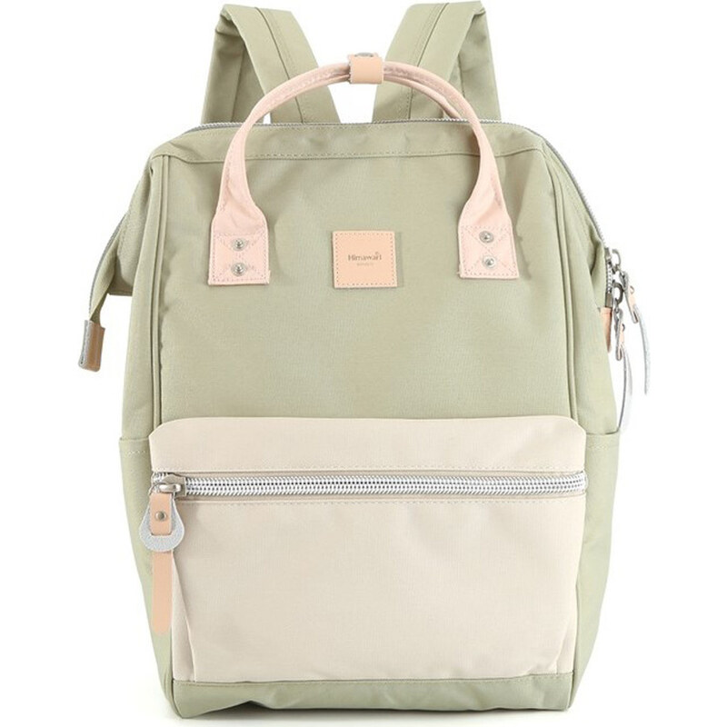 BASIC Svetlý béžovo-khaki priestranný batoh na notebook Himawari s USB 57113235