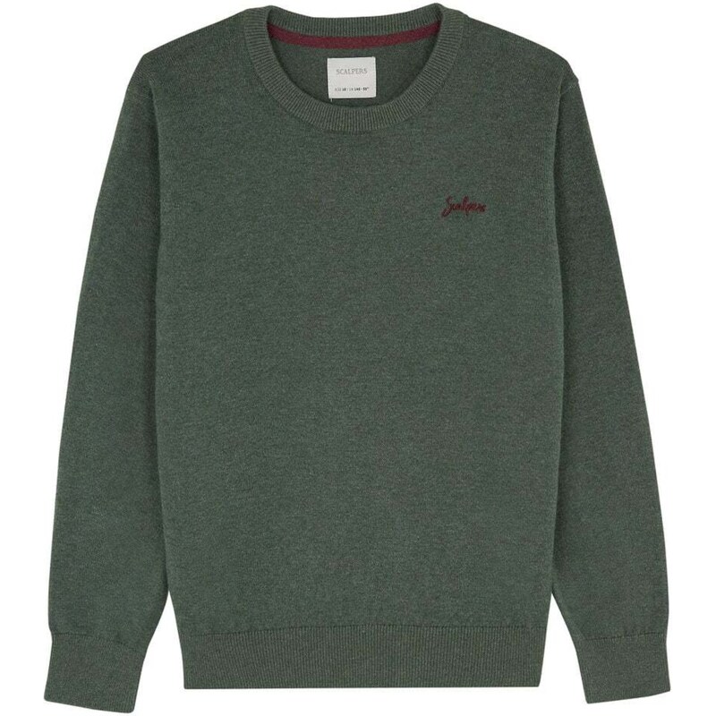 Scalpers Sveter tmavozelená / burgundská 60960689