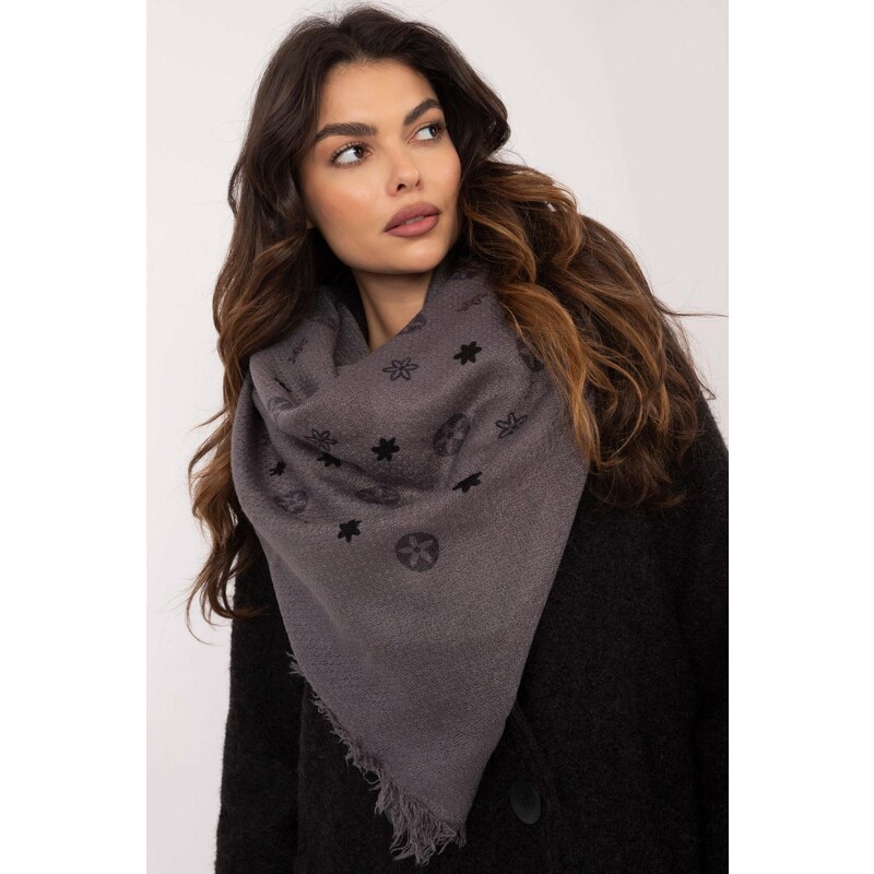 MladaModa Hrejivý dámsky šál s potlačou model 50493 grafitový 59774720