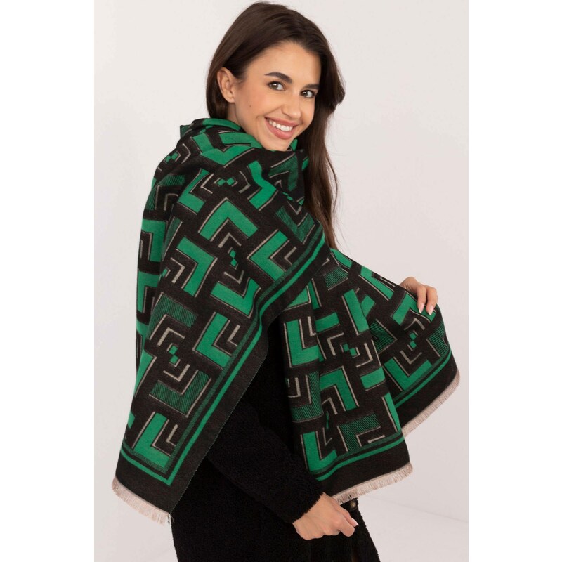 MladaModa Hrejivý dámsky šál s geometrickými vzormi model 15832 čierny 59774749