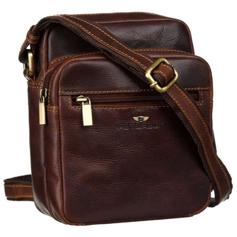 Peterson Pánska kožená crossbody taška hnedá (KT184) 59777178