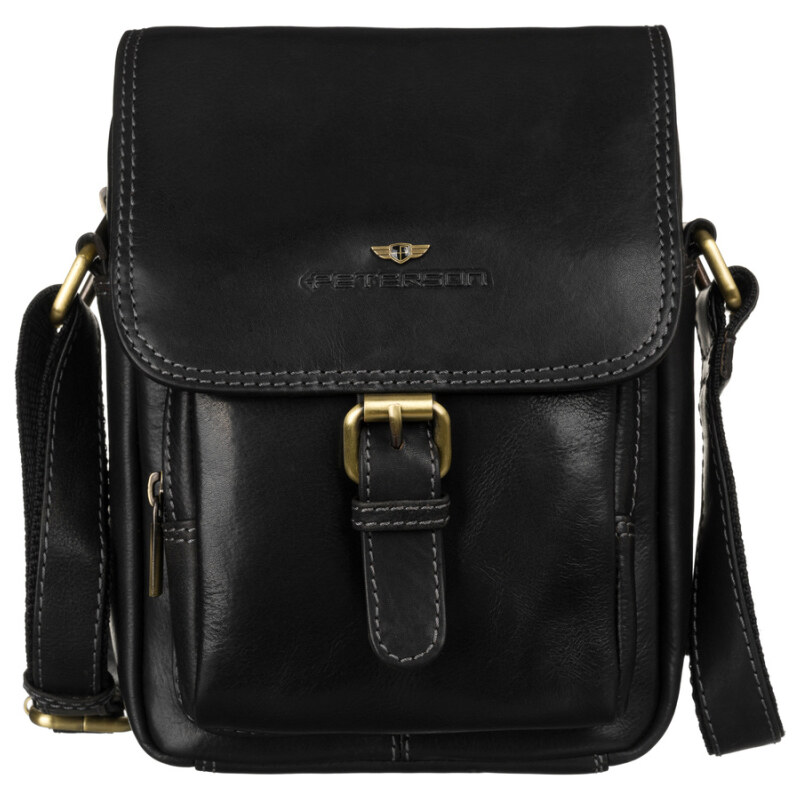 Peterson Pánska kožená crossbody taška čierna (KT183) 59777179