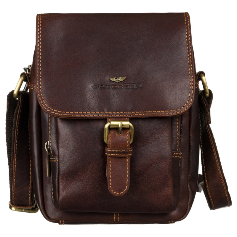 Peterson Pánska kožená crossbody taška hnedá (KT182) 59777180
