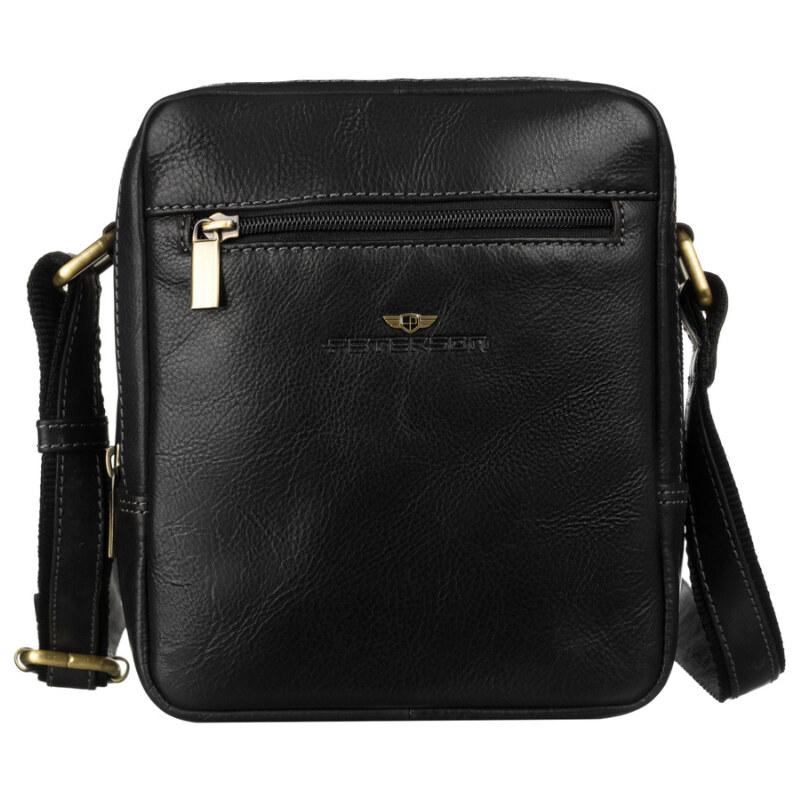 Peterson Pánska kožená crossbody taška čierna (KT181) 59777181
