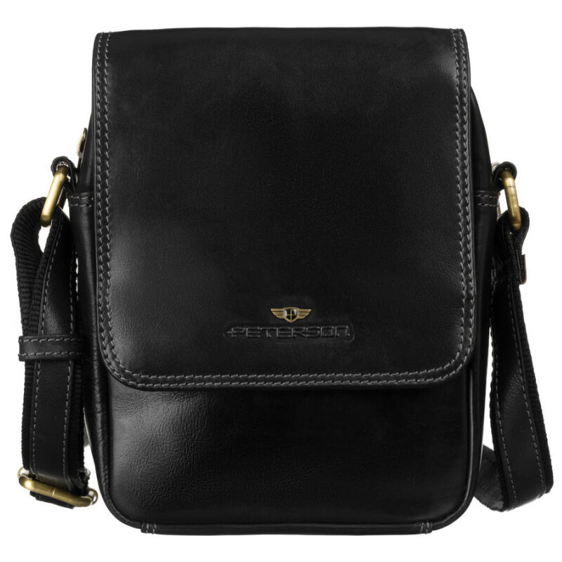 Peterson Pánska kožená crossbody taška čierna (KT179) 59777183