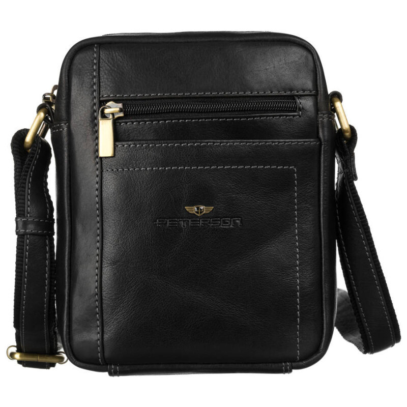 Peterson Pánska kožená crossbody taška čierna (KT175) 59777187