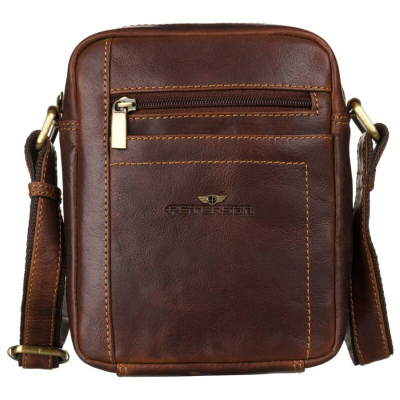 Peterson Pánska kožená crossbody taška hnedá (KT174) 59777188