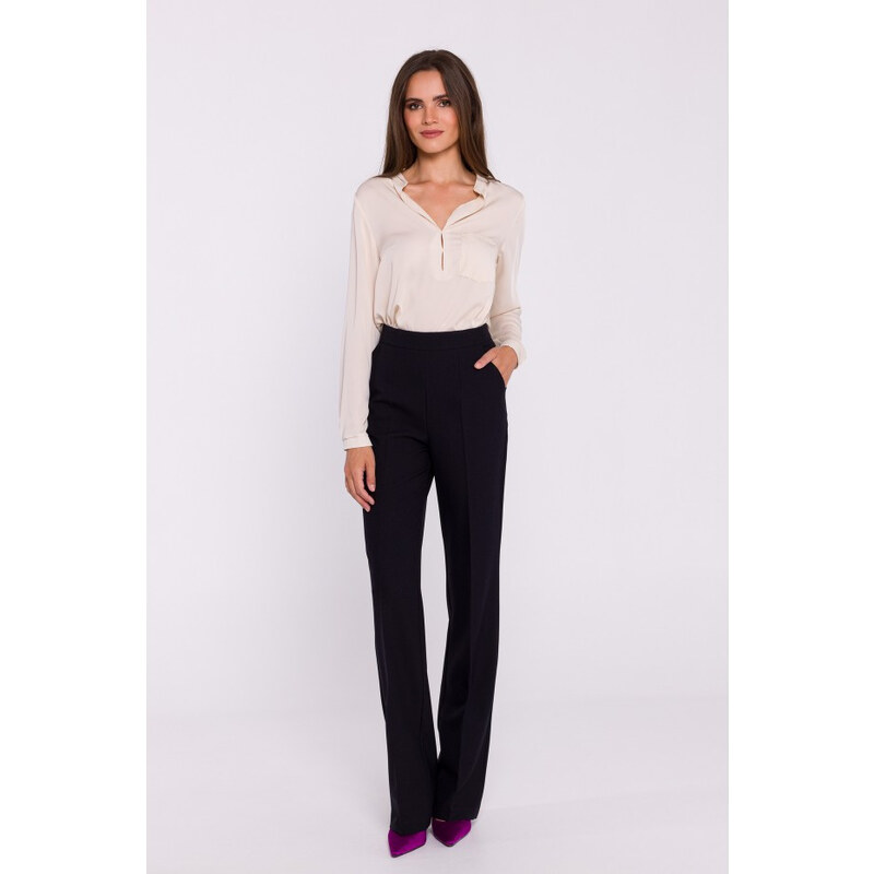 STYLOVE S371 Nohavice Bootcut - čierne 59794117