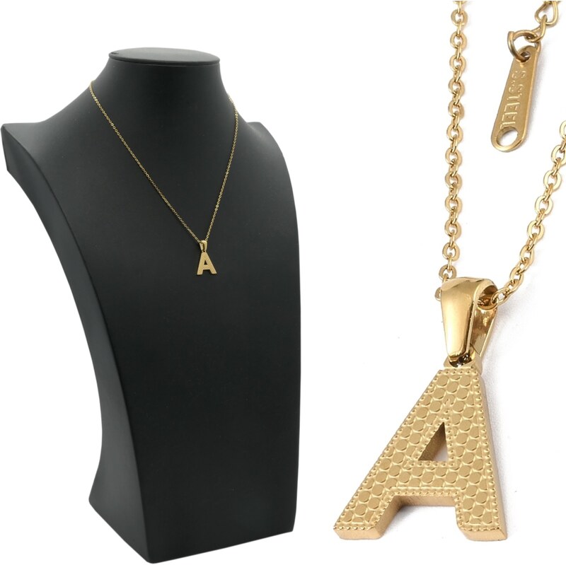 CITY STORM Zlatá retiazka s písmenom A – obojstranný dizajn 66889485