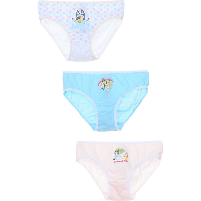 BASIC Set 3 dievčenských bavlnených nohavičiek Bluey 65150961