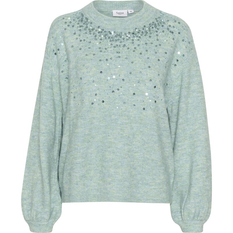 SAINT TROPEZ Sveter SZ Barbel modrá melírovaná / strieborná 59806215