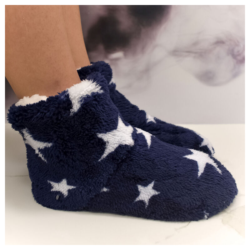 AURA.VIA Detské plyšové modré ponožky Starry Cozy 28-35 59808797