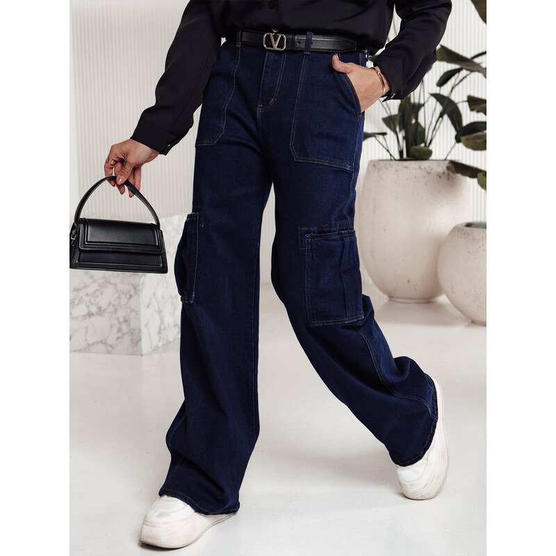 BASIC Tmavomodré dámske cargo džínsy FITZONE UY2243 59816233