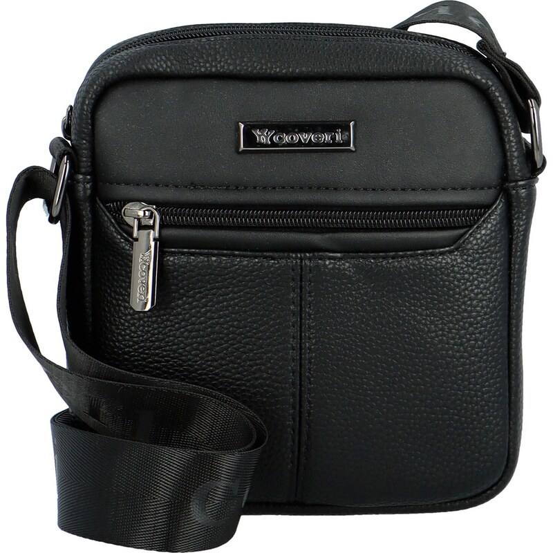 Trendy pánska koženková crossbody taška Coveri Chope, čierna 66553627
