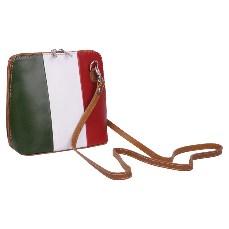 Camel kožená talianska crossbody kabelka Grana Tricolore NovaKabelka 59811065