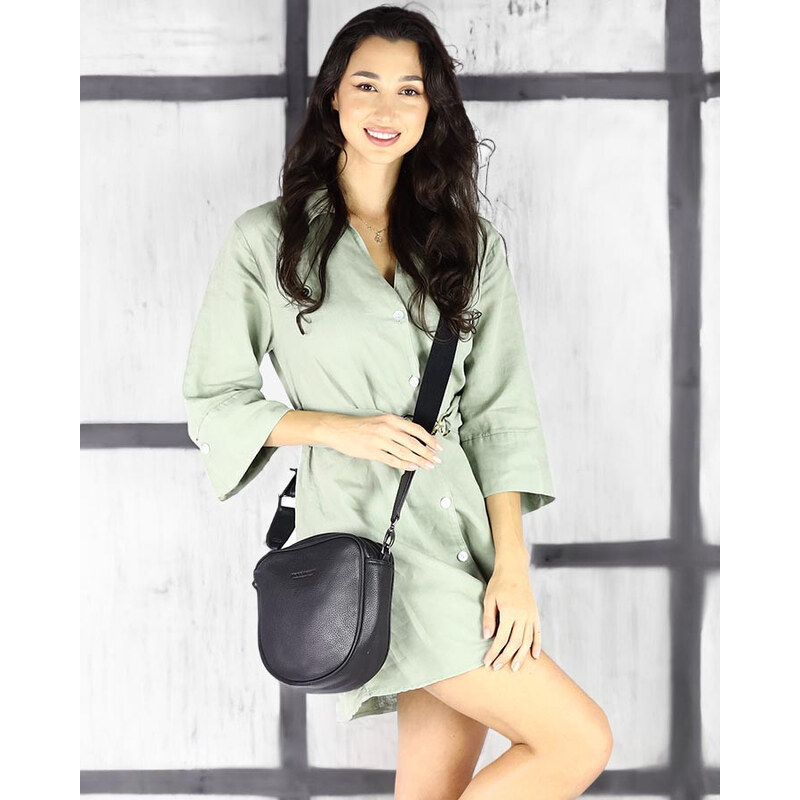 MARCO MAZZINI Kožená crossbody kabelka | čierna vs42a 59815913