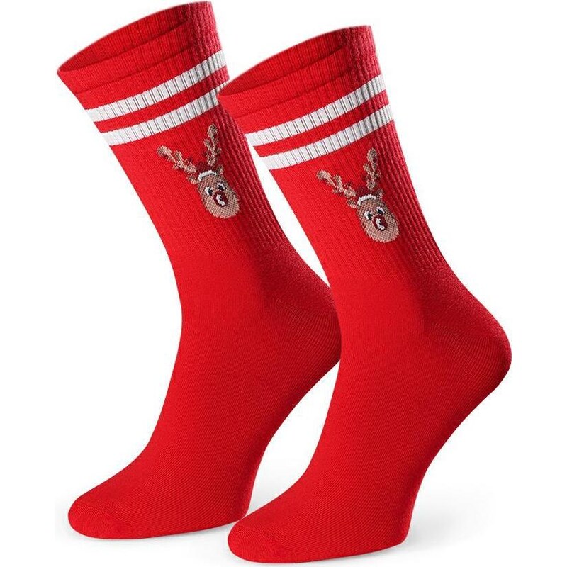 BASIC Červené pánske vianočné ponožky Art.136 KL152, RED 59816249