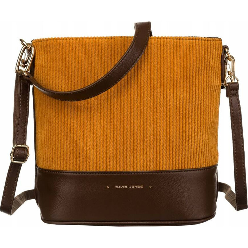David Jones hnedo-žltá crossbody kabelka s manšestrom 6877-2 52671864