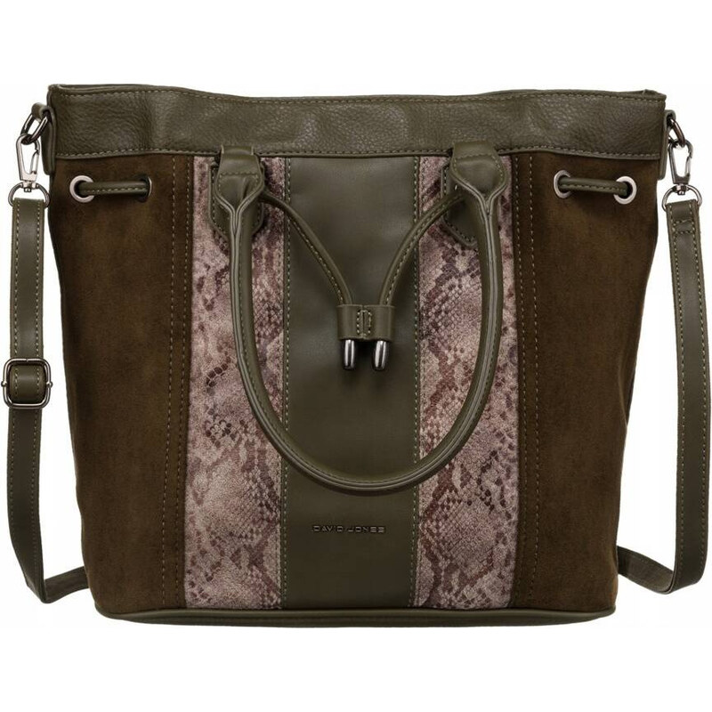 David Jones tmavá khaki shopper kabelka so zvieracím vzorom 6885-5 52671869