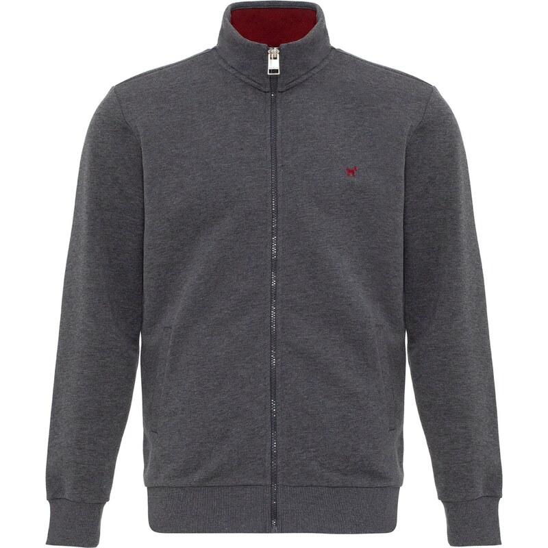 Williot Tepláková bunda tmavosivá / krvavo červená 60683320