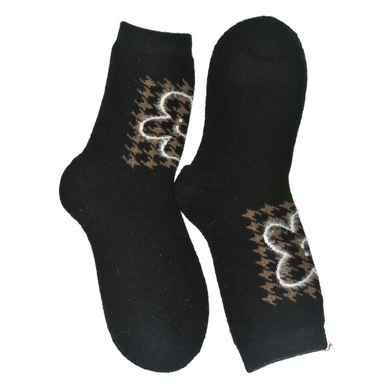 AURA.VIA Dámske čierne termo ponožky Cozy-Pattern 59829677