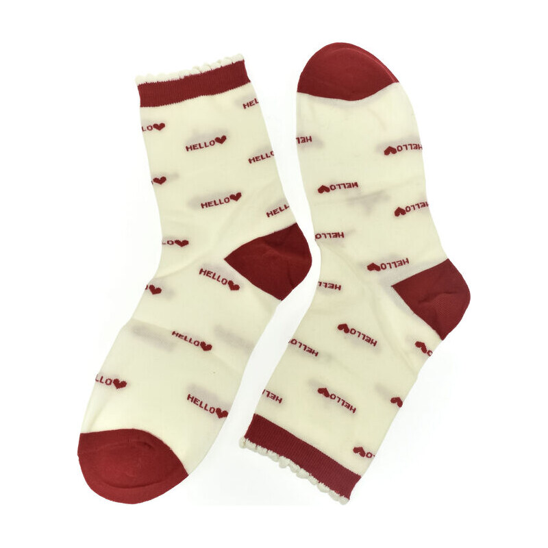 AURA.VIA Dámske bavlnené béžové ponožky HELLO 59829680