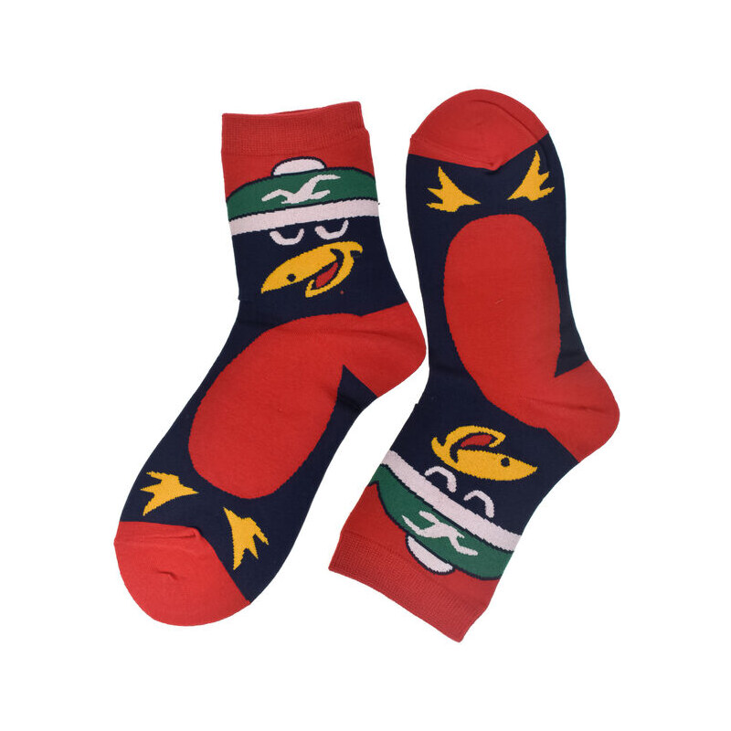 AURA.VIA Bavlnené červené ponožky Funny-Bird 36-41 59829683