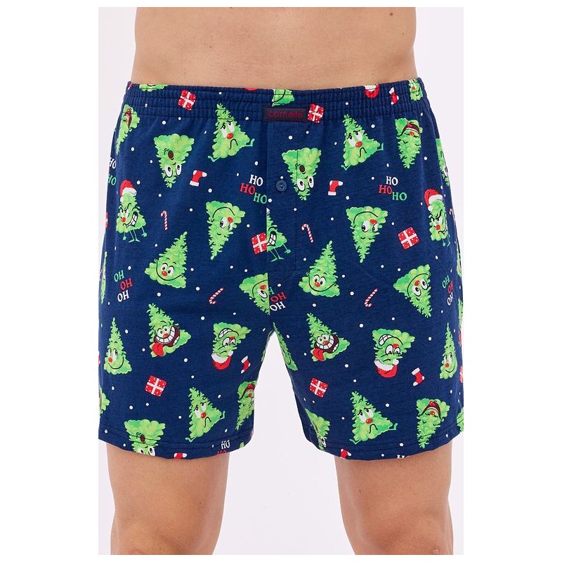 Cornette Vianočné trenírky so stromčekmi Comfort 166 modré 59845217