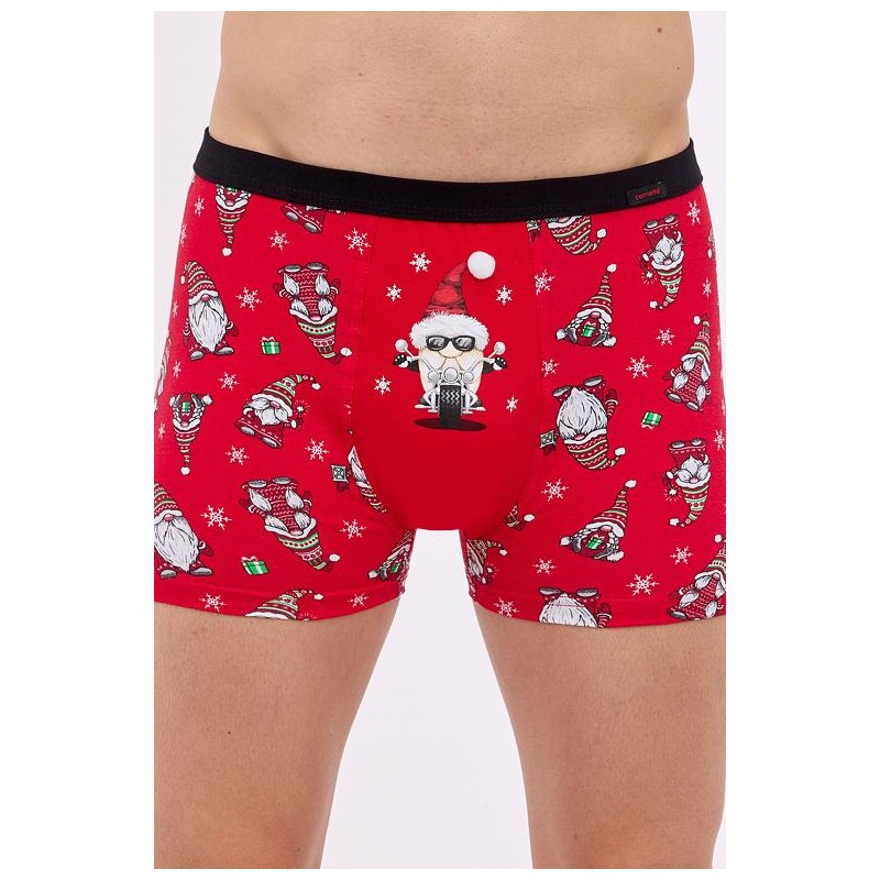 Cornette Vianočné boxerky so škriatkami Rider červené 59845218