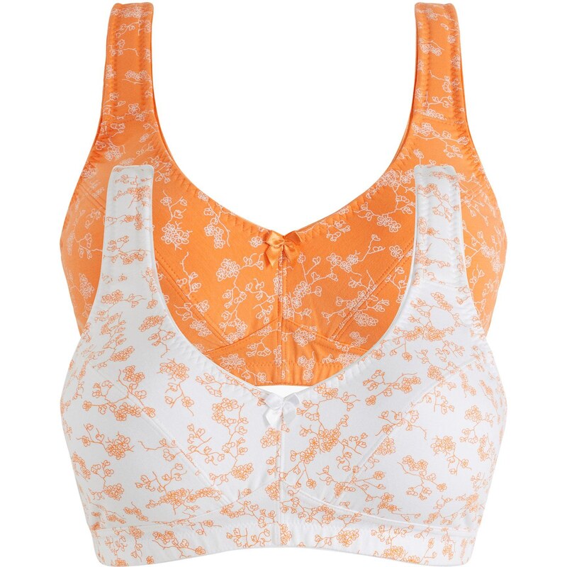 bonprix Podprsenka bez kostíc (2 ks) bio bavlna, farba oranžová 50408665