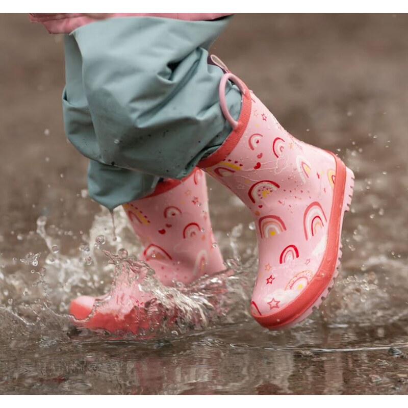 Detské gumáčky Jan&Jul Puddle-Dry Pink Rainbow 58445813
