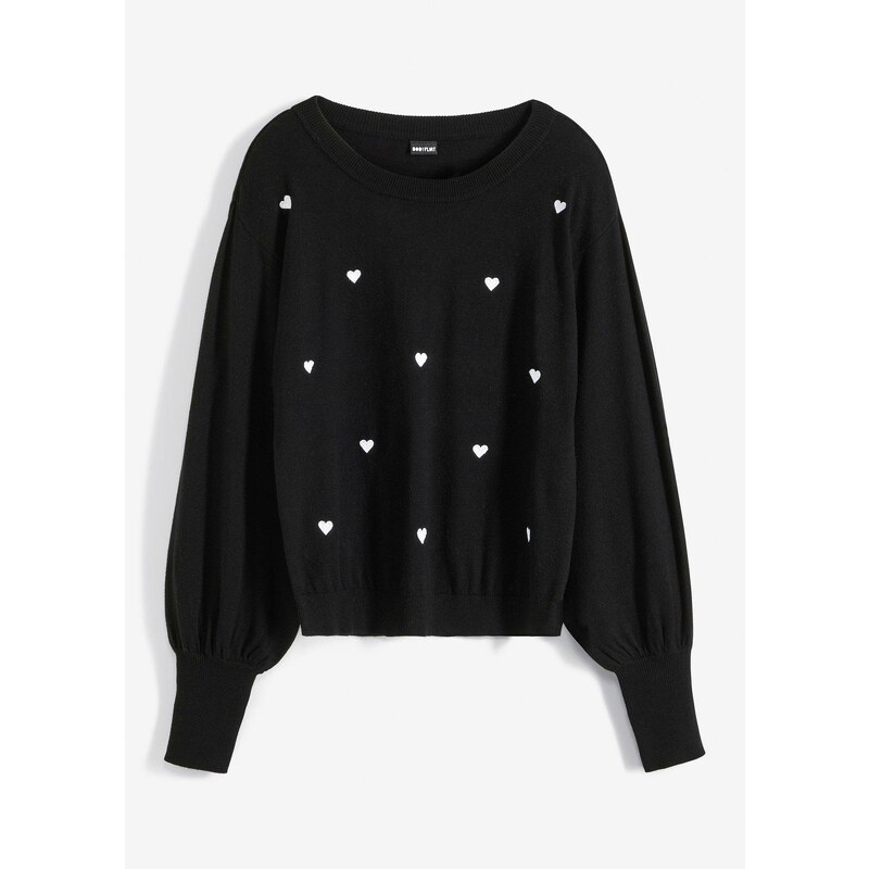 bonprix Jemne pletený pulóver z viskózového mixu, farba čierna 47086164