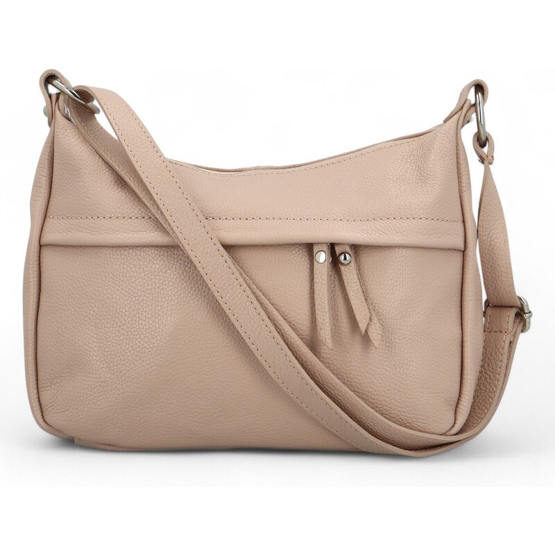 Delami Vera Pelle Dámska kožená crossbody kabelka púdrová - Delami 60175636