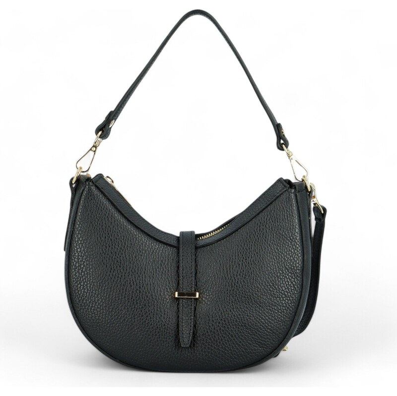 Delami Vera Pelle Dámska kožená kabelka cez rameno čierna - Delami 60175631