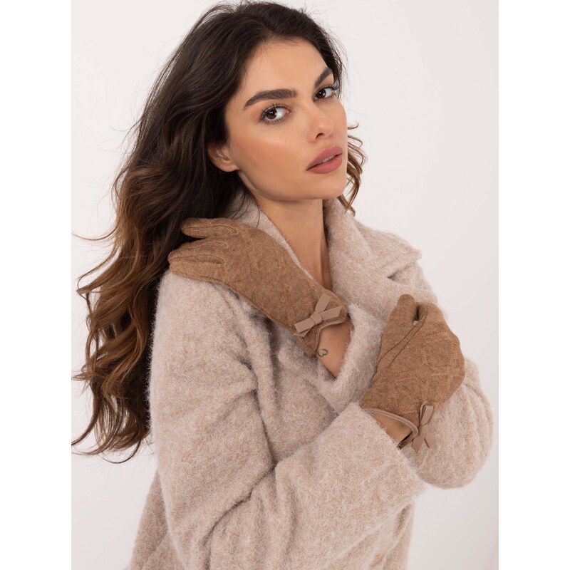 Wool Fashion Italia Gloves-AT-RK-239301.10X-camel 64687836