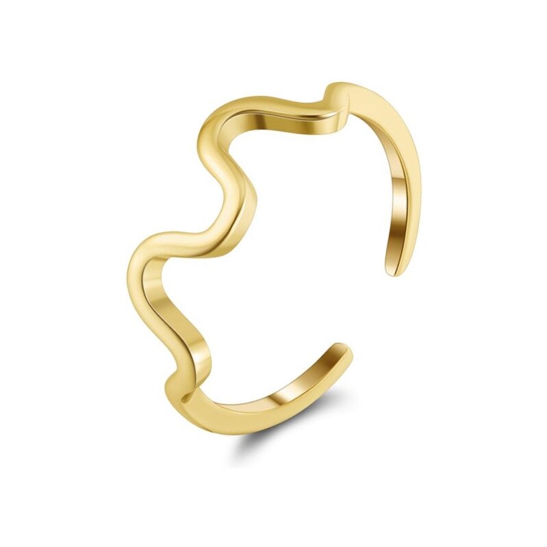 MAJYA Strieborný nastaviteľný prsteň WAVE pozlátený 11311 64582282