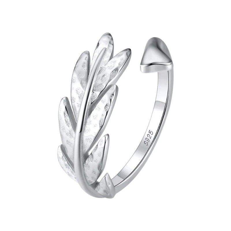 MAJYA Strieborný nastaviteľný prsteň LEAF 11306 64582284