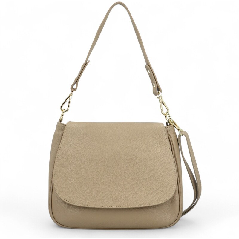 Delami Vera Pelle Dámska kožená crossbody taupe - Delami Yvette taupe 60175621
