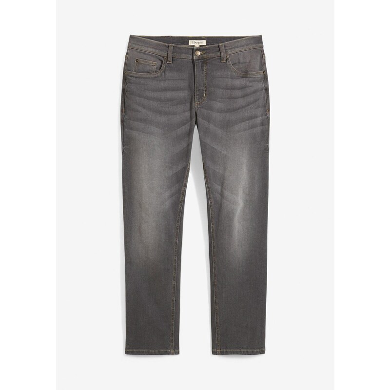 bonprix Strečové džínsy Regular Fit Straight, farba šedá 44731666