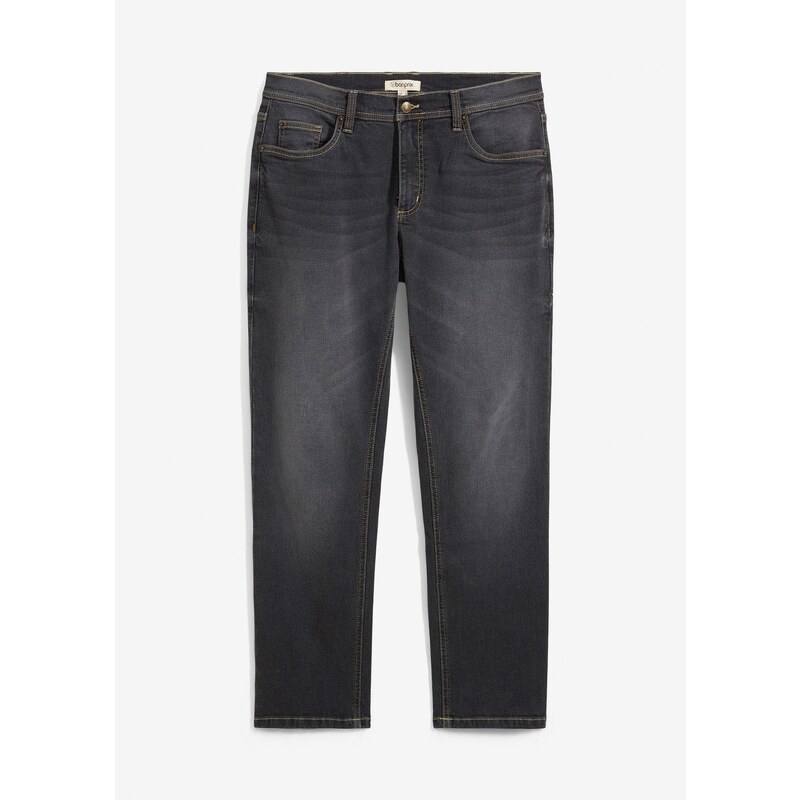 bonprix Strečové džínsy Regular Fit Straight, farba čierna 44731667