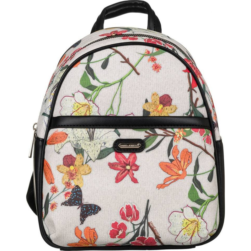 David Jones Biely štýlový batoh s kvetinovou potlačou [DH] 6940-4 42212780