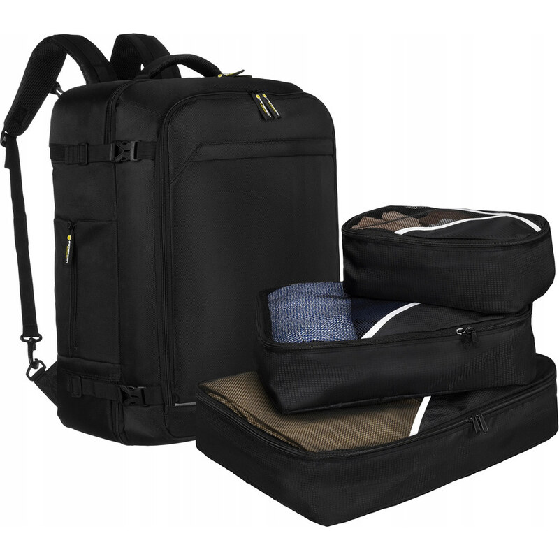 Peterson Čierny cestovný batoh s 3 organizérmi [DH] PTN PLG-05-T 45531895