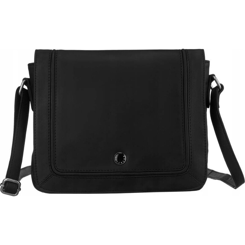 Peterson Čierna kožená messenger taška s chlopňou [DH] PTN TOR-241A 47952751