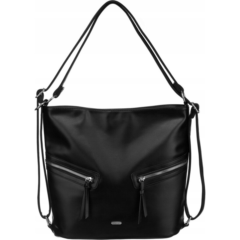 Rovicky čierna shopper kabelka s vreckami R-073-01 52670942