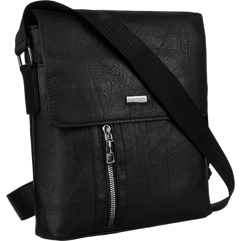Pánska crossbody taška z ekokože - Rovicky R-951 Black 58388968