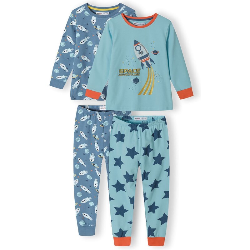 MINOTI Pyžamo tyrkysová / modrosivá / tmavomodrá / biela 62910987