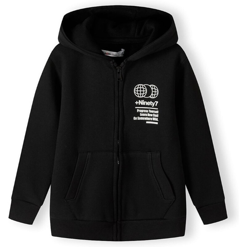 MINOTI Tepláková bunda čierna / biela 60273404