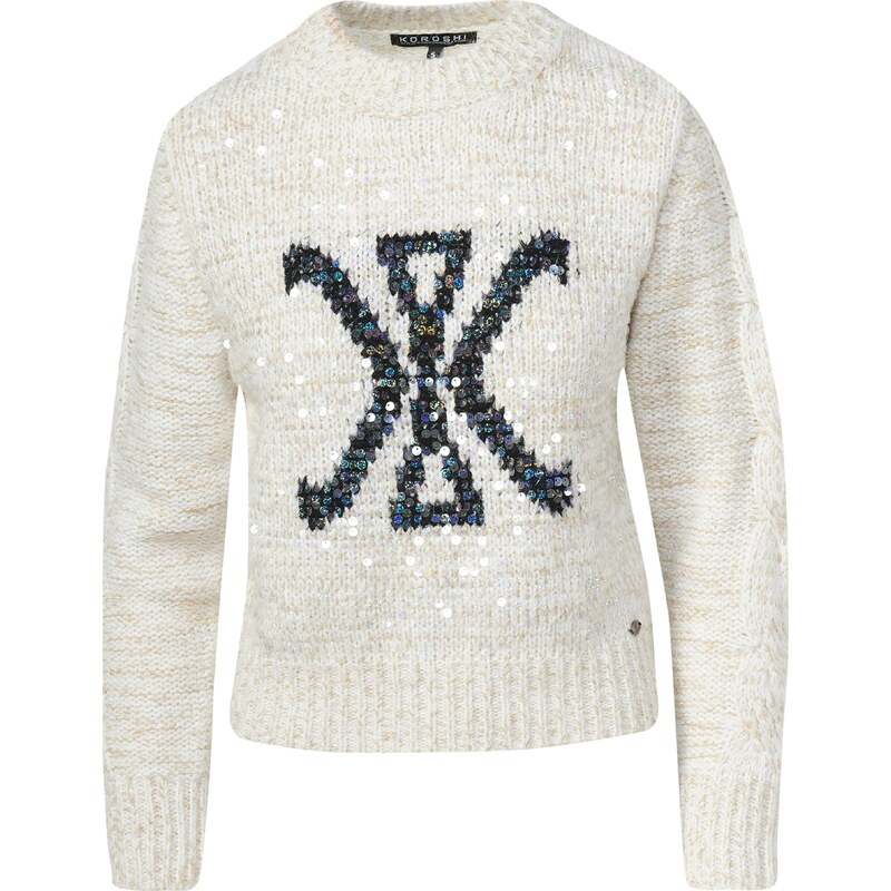 KOROSHI Sveter béžová / čierna 60133990